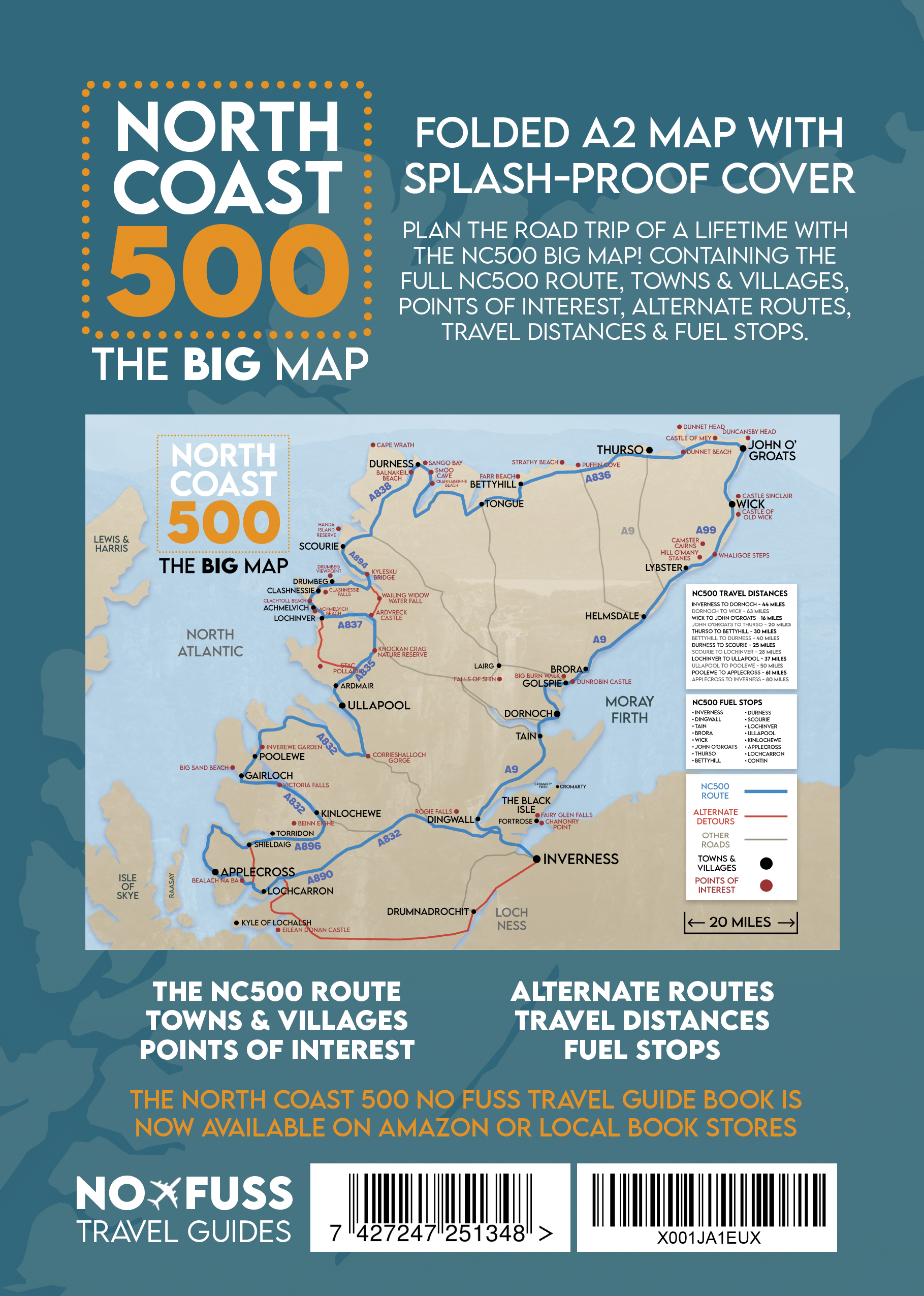 NC500 Map - North Coast 500 The Big Map - A2 Foldable - Image 2