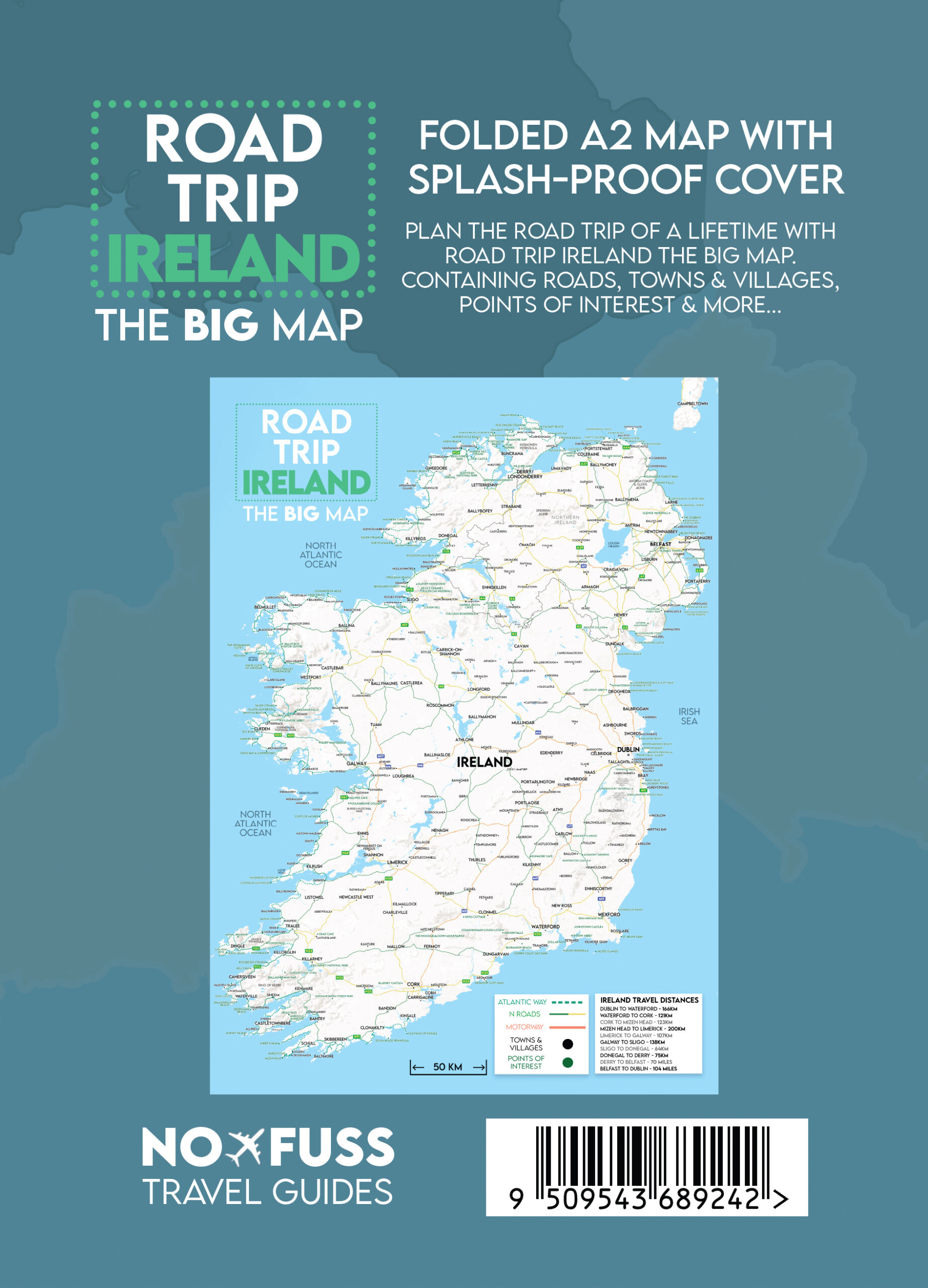 Road Trip Ireland - The Big Map - A2 Foldable Splashproof Road Map - Image 2
