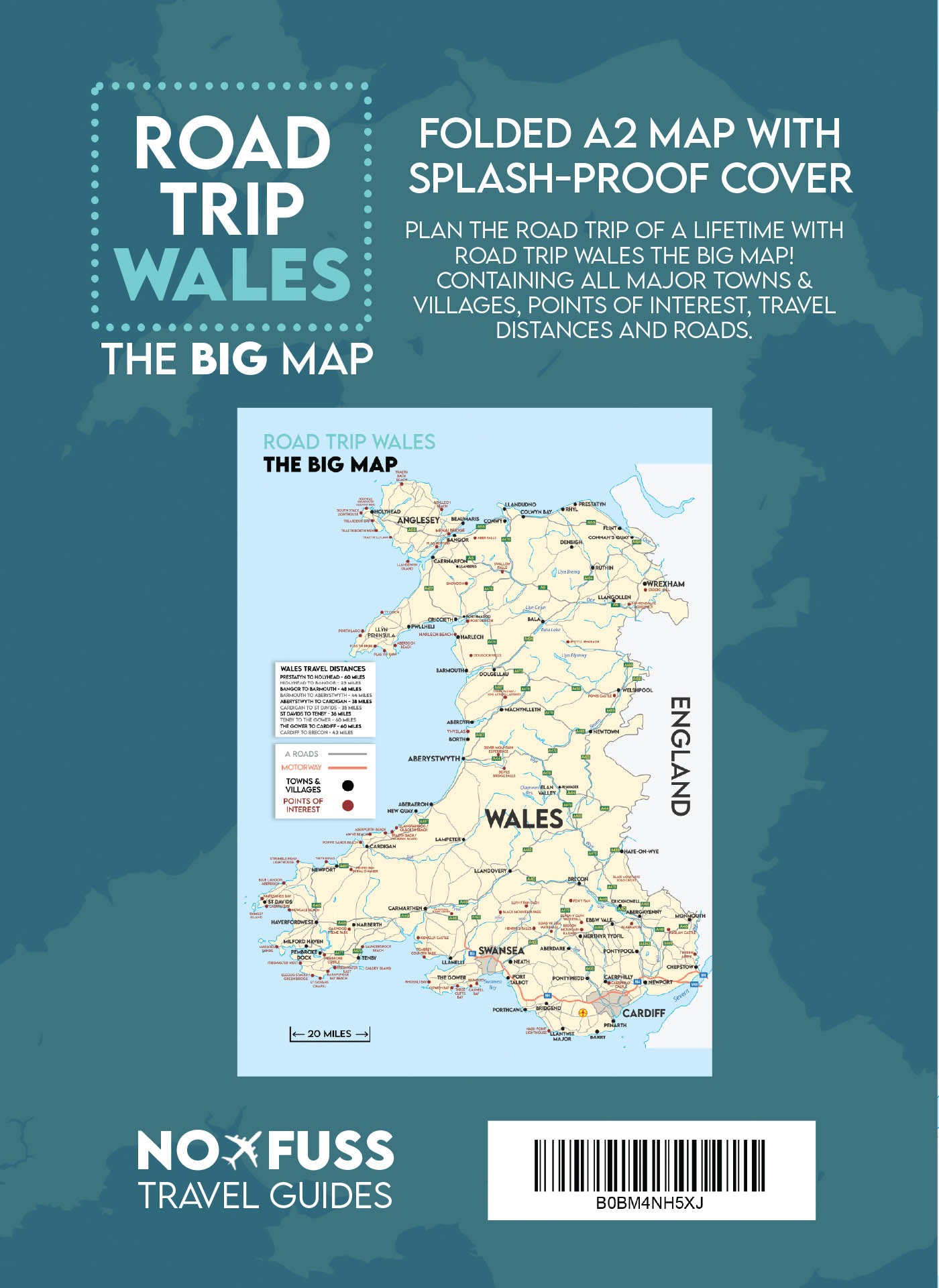 Road Trip Wales - The Big Map - A2 Foldable Splashproof Wales Road Map - Image 2