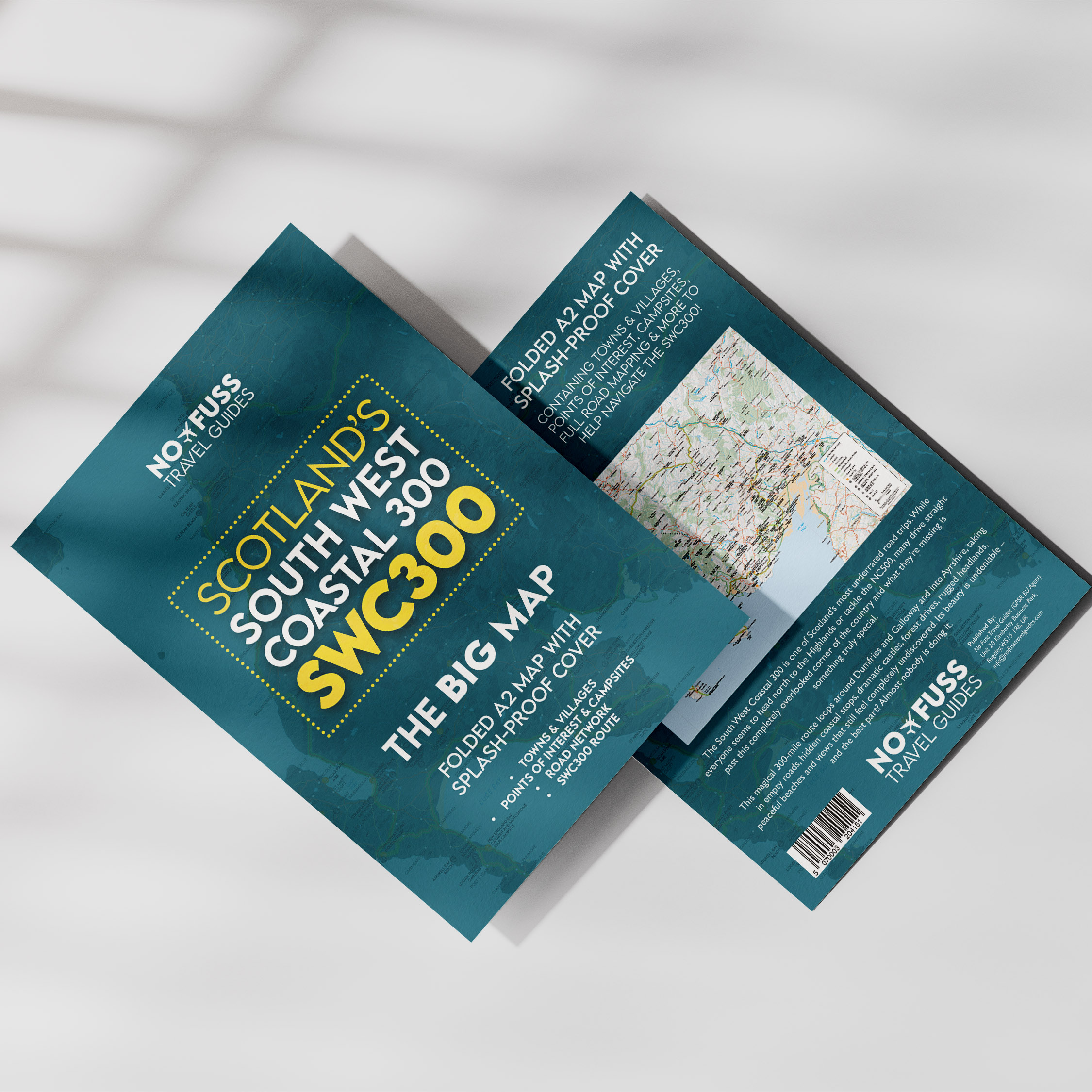 Road Trip SWC300 Scotland's South West Coast 300 Map – The Big Map – A2 Foldable Splashproof Road Map